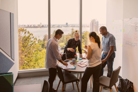 Group of workers in an office